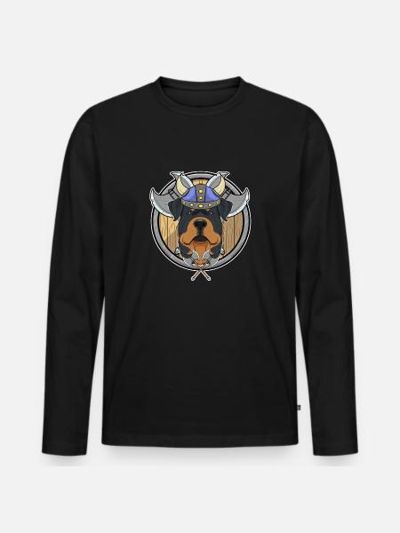 Rottweiler I Valhalla I Viking - Men's Premium Organic Long Sleeve Shirt - black