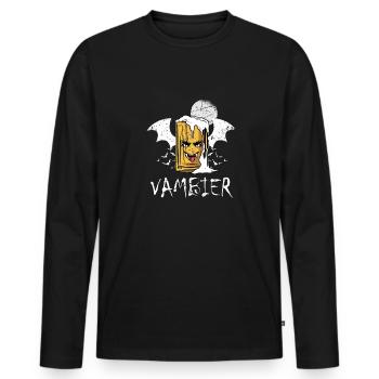 Vambier Halloween Party Bier Fledermaus Vampir - Männer Premium Bio Langarmshirt - Schwarz - Vorne - Nico (187cm)