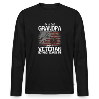 Je suis un père grand-père et un expérimenté - T-shirt manches longues Premium bio Homme - noir - Devant - Nico (187cm)