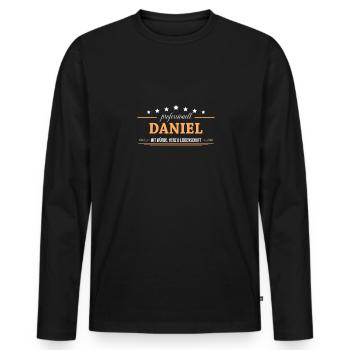 Professionell Daniel Name Vorname - Männer Premium Bio Langarmshirt - Schwarz - Vorne - Nico (187cm)