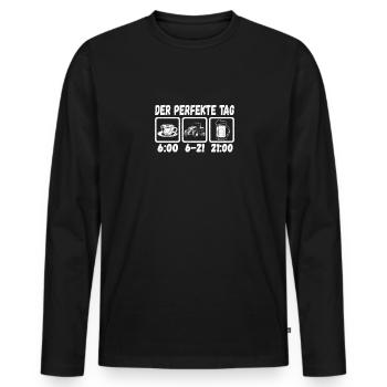 Traktor Der Perfekte Tag Landwirt Bauernhof Stall - Männer Premium Bio Langarmshirt - Schwarz - Vorne - Nico (187cm)