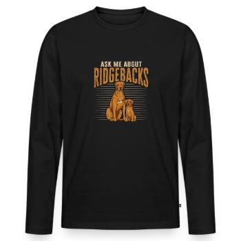 Rhodesian Ridgeback Dog - Men's Premium Organic Long Sleeve Shirt - black - Front - Nico (187cm)