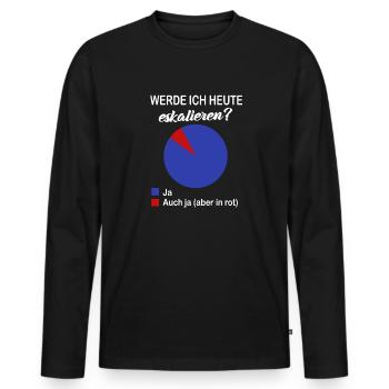 Werde Ich Heute eskalieren? Kreisdiagramm Party - Männer Premium Bio Langarmshirt - Schwarz - Vorne - Nico (187cm)