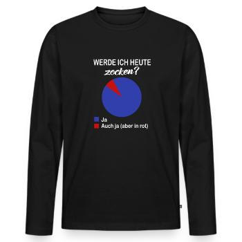 Werde Ich Heute Zocken Kreisdiagramm Gamer Spielen - Männer Premium Bio Langarmshirt - Schwarz - Vorne - Nico (187cm)