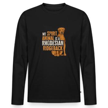 Rhodesian Ridgeback Dog - Men's Premium Organic Long Sleeve Shirt - black - Front - Nico (187cm)