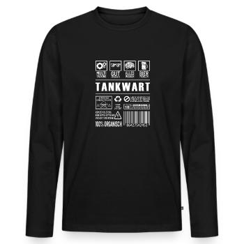 Tankwart - Männer Premium Bio Langarmshirt - Schwarz - Vorne - Nico (187cm)