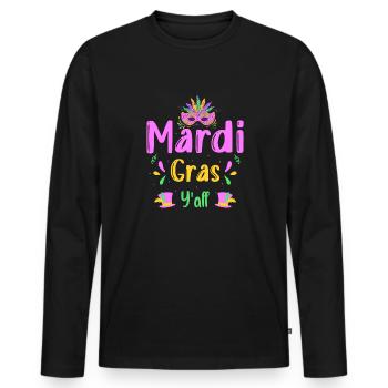 Mardi Gras Kostüm Mask - Männer Premium Bio Langarmshirt - Schwarz - Vorne - Nico (187cm)