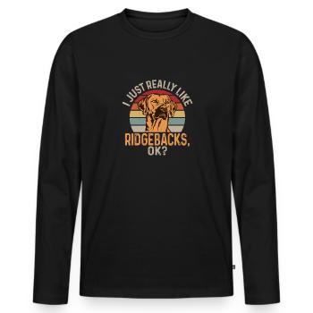 Rhodesian Ridgeback Dog - Men's Premium Organic Long Sleeve Shirt - black - Front - Nico (187cm)