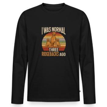 Rhodesian Ridgeback Dog - Men's Premium Organic Long Sleeve Shirt - black - Front - Nico (187cm)