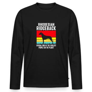 Rhodesian Ridgeback Dog - Men's Premium Organic Long Sleeve Shirt - black - Front - Nico (187cm)