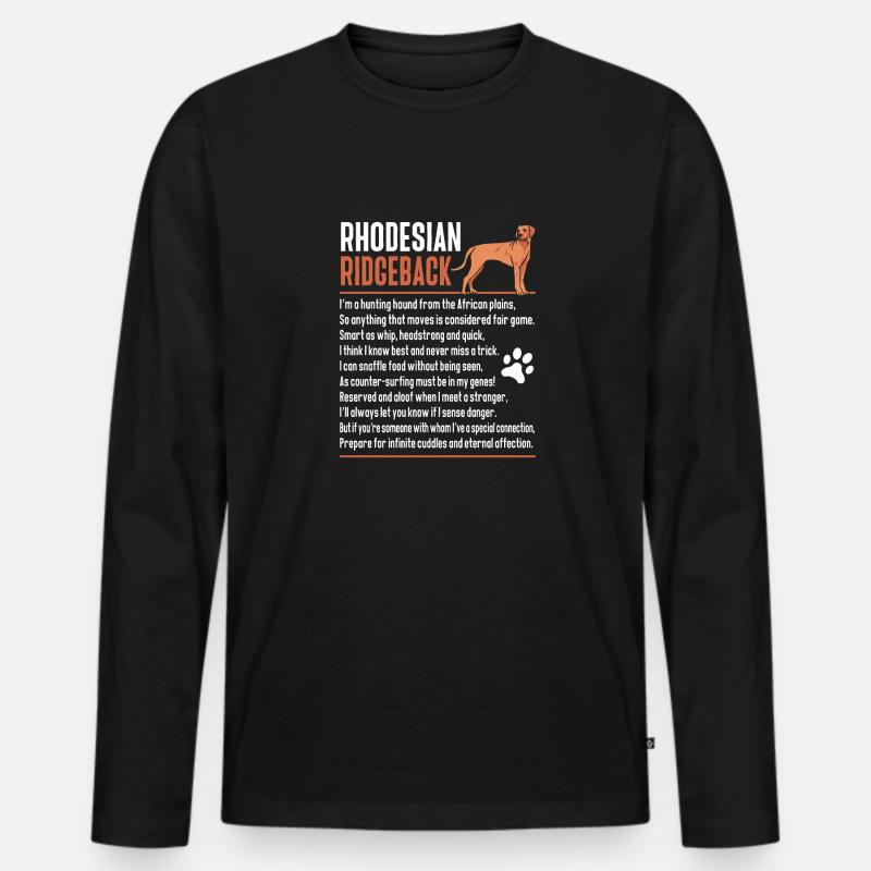 Rhodesian Ridgeback Hund - Männer Premium Bio Langarmshirt - Schwarz