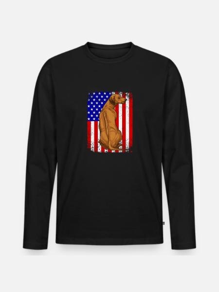 Rhodesian Ridgeback Dog - Men's Premium Organic Long Sleeve Shirt - black