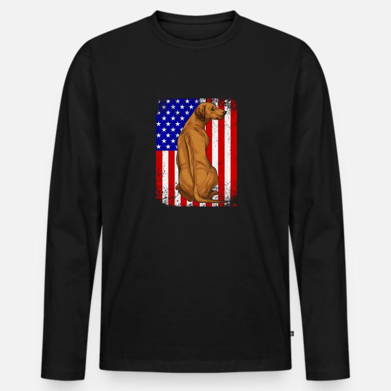 Rhodesian Ridgeback Hund - Männer Premium Bio Langarmshirt - Schwarz