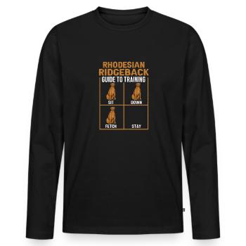 Rhodesian Ridgeback Dog - Men's Premium Organic Long Sleeve Shirt - black - Front - Nico (187cm)