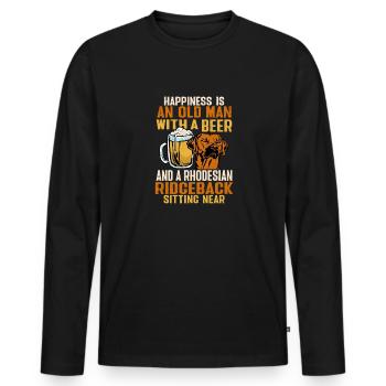 Rhodesian Ridgeback Dog - Men's Premium Organic Long Sleeve Shirt - black - Front - Nico (187cm)