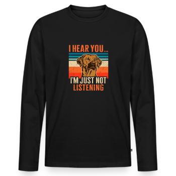 Rhodesian Ridgeback Hund - Männer Premium Bio Langarmshirt - Schwarz - Vorne - Nico (187cm)
