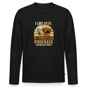 Rhodesian Ridgeback Dog - Men's Premium Organic Long Sleeve Shirt - black - Front - Nico (187cm)