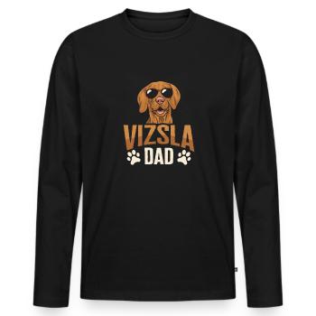 Vizsla Papa Dog Papa Hungarian Vizsla - Men's Premium Organic Long Sleeve Shirt - black - Front - Nico (187cm)