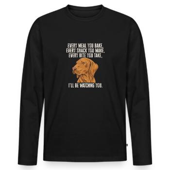 Vizsla Chien Hongrois Vizsla - T-shirt manches longues Premium bio Homme - noir - Devant - Nico (187cm)