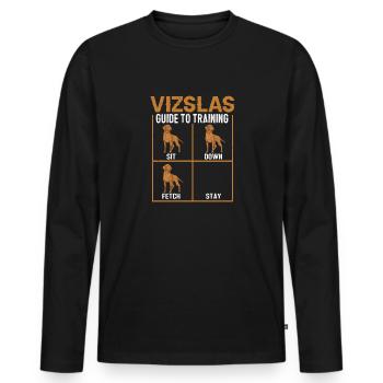 Vizslas Leitfaden zur Ausbildung Ungarischer Vizsl - Männer Premium Bio Langarmshirt - Schwarz - Vorne - Nico (187cm)