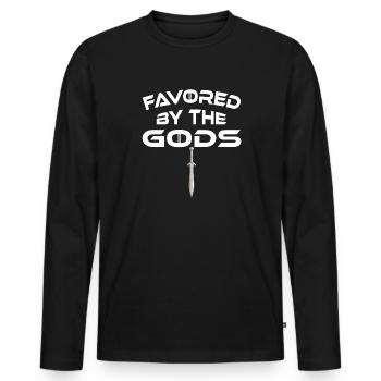 Favorite of the Gods - favored by the gods - Men's Premium Organic Long Sleeve Shirt - black - Front - Nico (187cm)