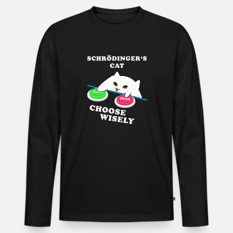 Schrödingers Katze - wähle Weise! - Männer Premium Bio Langarmshirt - Schwarz