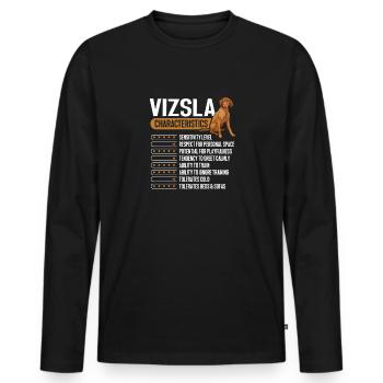 Vizsla caractéristiques de Vizsla hongrois - T-shirt manches longues Premium bio Homme - noir - Devant - Nico (187cm)