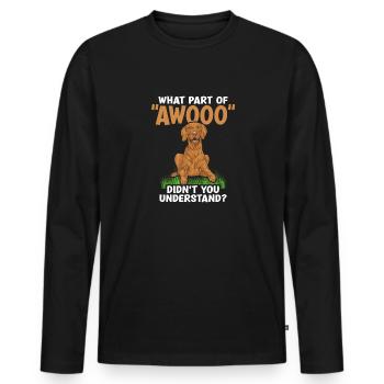 Welchen Teil von AWOOO haben Sie nicht verstanden? - Männer Premium Bio Langarmshirt - Schwarz - Vorne - Nico (187cm)