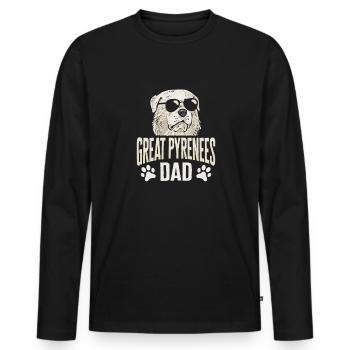 Great Pyrenees Papa Hund Pyrenäen - Männer Premium Bio Langarmshirt - Schwarz - Vorne - Nico (187cm)