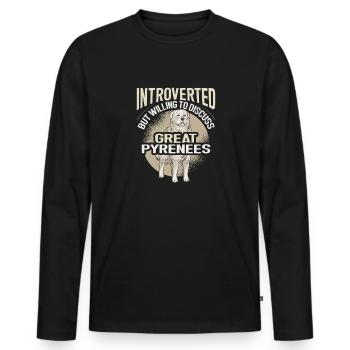 Introvertiert, aber diskussionsfreudig Große Pyren - Männer Premium Bio Langarmshirt - Schwarz - Vorne - Nico (187cm)