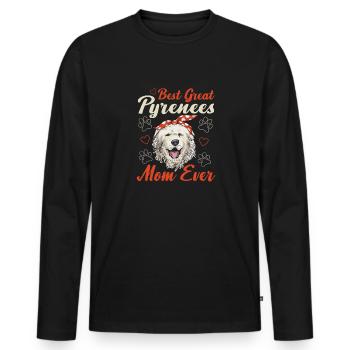 Beste Great Pyrenees Mama aller Zeiten - Männer Premium Bio Langarmshirt - Schwarz - Vorne - Nico (187cm)