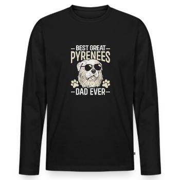 Bester Great Pyrenees Papa aller Zeiten - Männer Premium Bio Langarmshirt - Schwarz - Vorne - Nico (187cm)