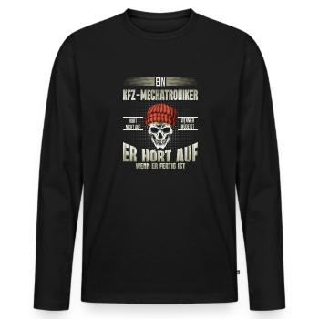 Kfz Mechatroniker - Männer Premium Bio Langarmshirt - Schwarz - Vorne - Nico (187cm)