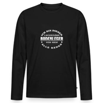 Bodenleger Legendärer Mosaikleger - Männer Premium Bio Langarmshirt - Schwarz - Vorne - Nico (187cm)