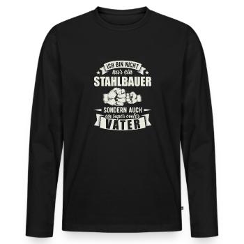 Stahlbauer Vater Papa Vatertag Metallbauer - Männer Premium Bio Langarmshirt - Schwarz - Vorne - Nico (187cm)