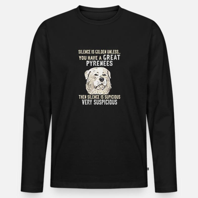 Großer Pyrenäenhund - Männer Premium Bio Langarmshirt - Schwarz