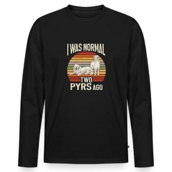 Grandes Pyrénées Il y a deux ans, j’étais encore normal - T-shirt manches longues Premium bio Homme - noir - Devant - Nico (187cm)