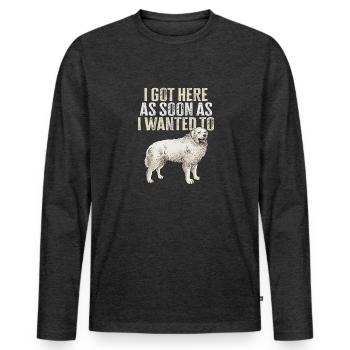 Großer Pyrenäenhund - Männer Premium Bio Langarmshirt - Anthrazit meliert - Vorne - Nico (187cm)