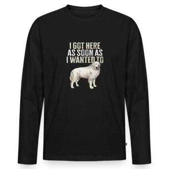 Grand chien pyrénéen - T-shirt manches longues Premium bio Homme - noir - Devant - Nico (187cm)