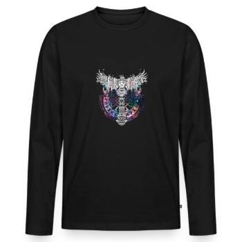 Thor Hammer Raven Mjölnir Rune Viking Galaxy - Men's Premium Organic Long Sleeve Shirt - black - Front - Nico (187cm)
