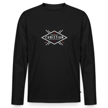 Grillmeister Christian Vorname Name - Männer Premium Bio Langarmshirt - Schwarz - Vorne - Nico (187cm)