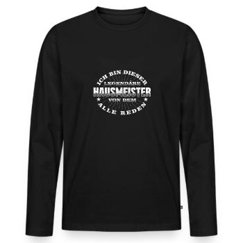 Hausmeister Legendärer Haustechnik - Männer Premium Bio Langarmshirt - Schwarz - Vorne - Nico (187cm)