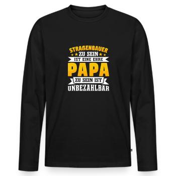 Straßenbauer - Männer Premium Bio Langarmshirt - Schwarz - Vorne - Nico (187cm)
