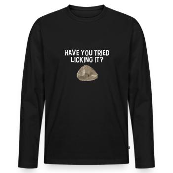 Avez-vous essayé de le lécher, la géologie, - T-shirt manches longues Premium bio Homme - noir - Devant - Nico (187cm)