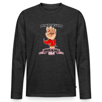 Montenegrin Girl Unbreakable I Heritage - Männer Premium Bio Langarmshirt - Anthrazit meliert - Vorne - Nico (187cm)