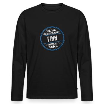 Ich bin dieser legendärer Finn Name - Männer Premium Bio Langarmshirt - Schwarz - Vorne - Nico (187cm)