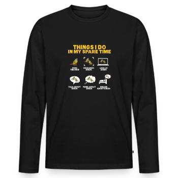 Molinasittich Perroquet Oiseau Perruche du Soleil - T-shirt manches longues Premium bio Homme - noir - Devant - Nico (187cm)