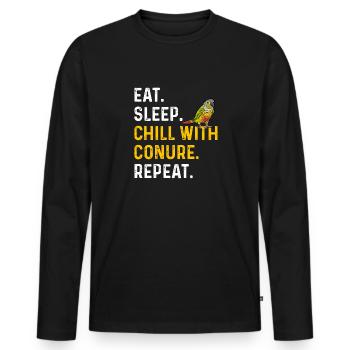 Molinasittich Perroquet Oiseau Perruche du Soleil - T-shirt manches longues Premium bio Homme - noir - Devant - Nico (187cm)