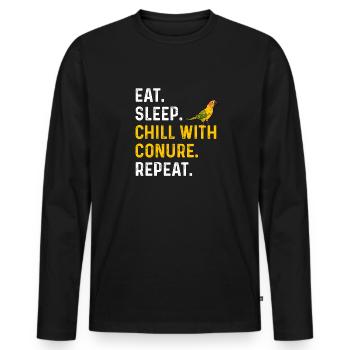 Molinasittich Perroquet Oiseau Perruche du Soleil - T-shirt manches longues Premium bio Homme - noir - Devant - Nico (187cm)