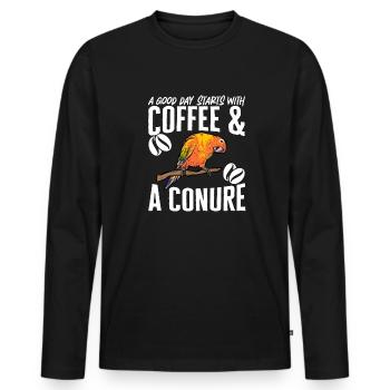 Molinasittich Perroquet Oiseau Perruche du Soleil - T-shirt manches longues Premium bio Homme - noir - Devant - Nico (187cm)